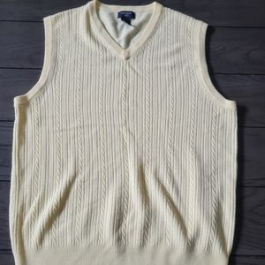 Dockers mens yellow sweater vest size L large very soft